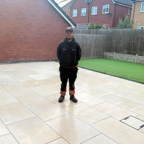 Porcelain patio by Select Driveways & Paving in Sheffield